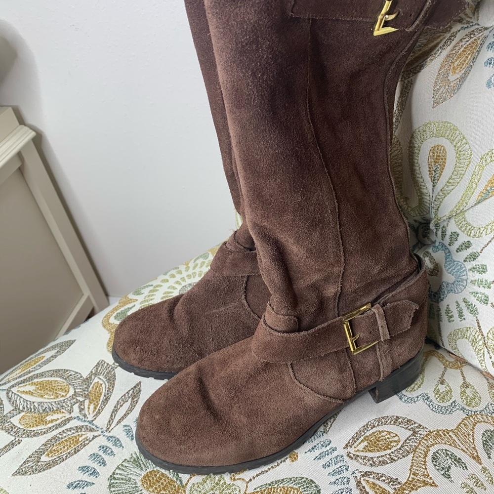 Hot In Hollywood Suede Leather Riding Boots Size 7 - Picture 5 of 5
